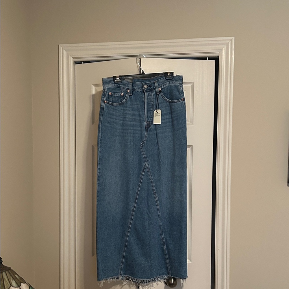 Levi's Classic Blue Denim Long Skirt